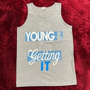 Grey and blue tank top